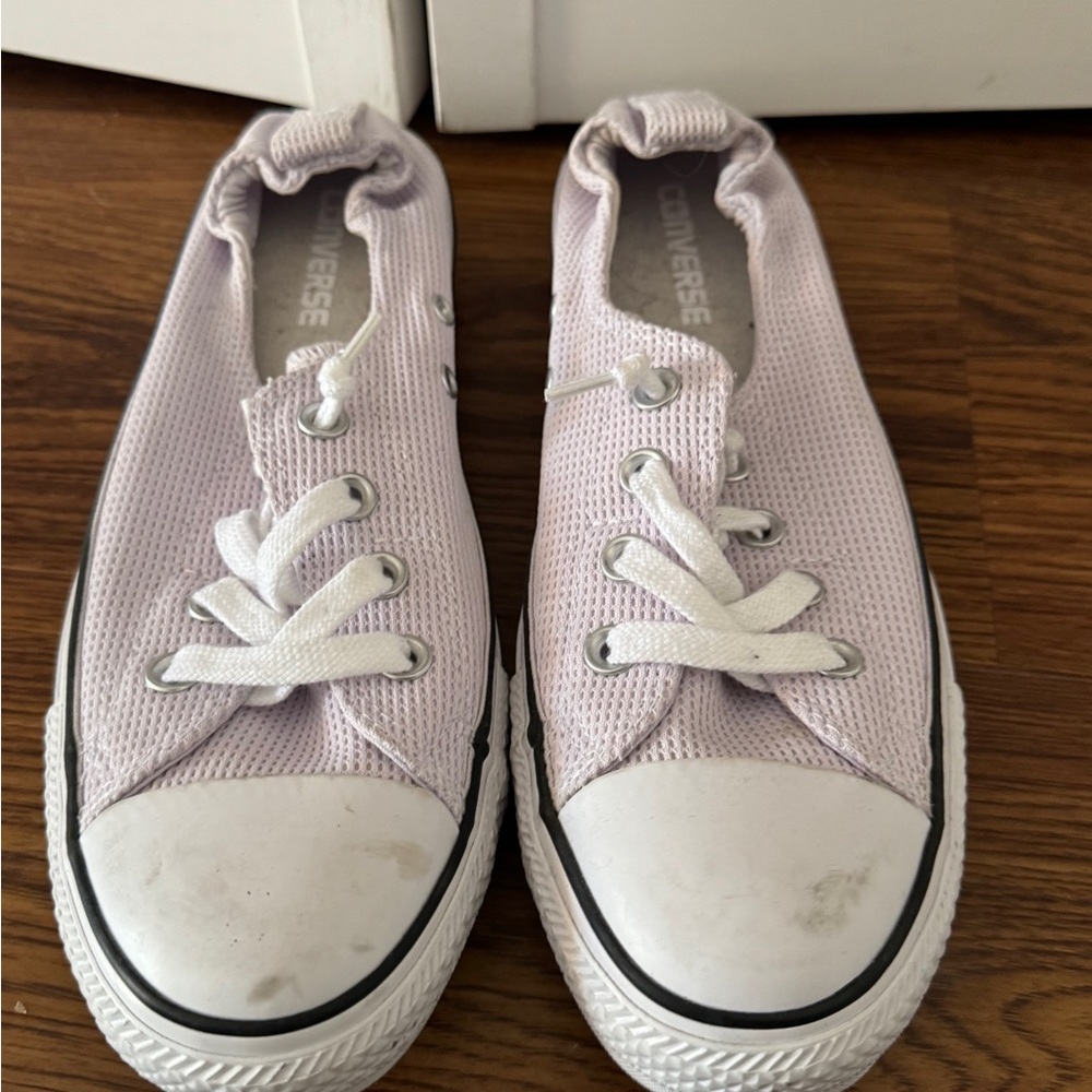 Converse Purple and White Slip-On Sneakers